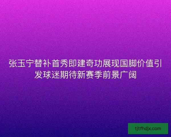 张玉宁替补首秀即建奇功展现国脚价值引发球迷期待新赛季前景广阔