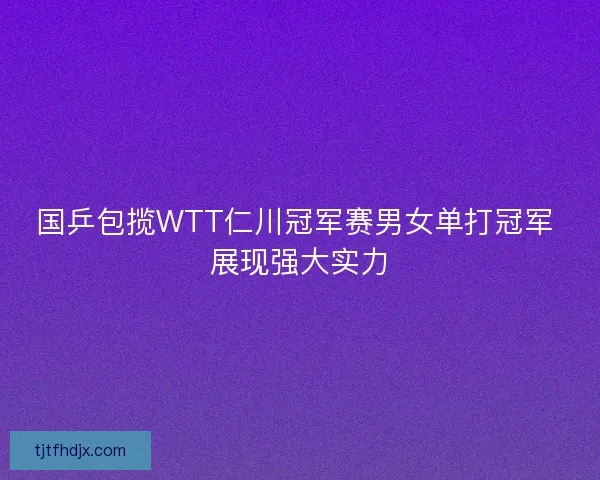 国乒包揽WTT仁川冠军赛男女单打冠军 展现强大实力
